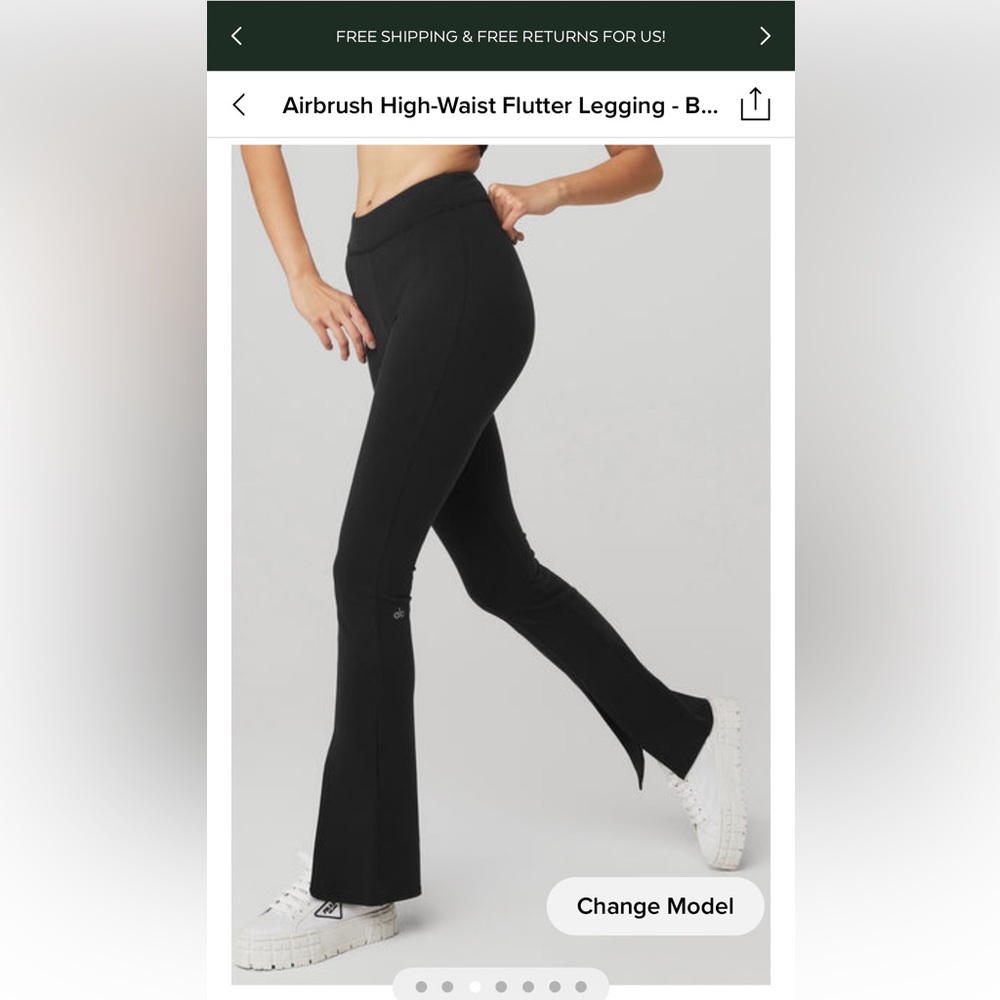 Alo Airbrush High-Waist Flutter Legging in Black